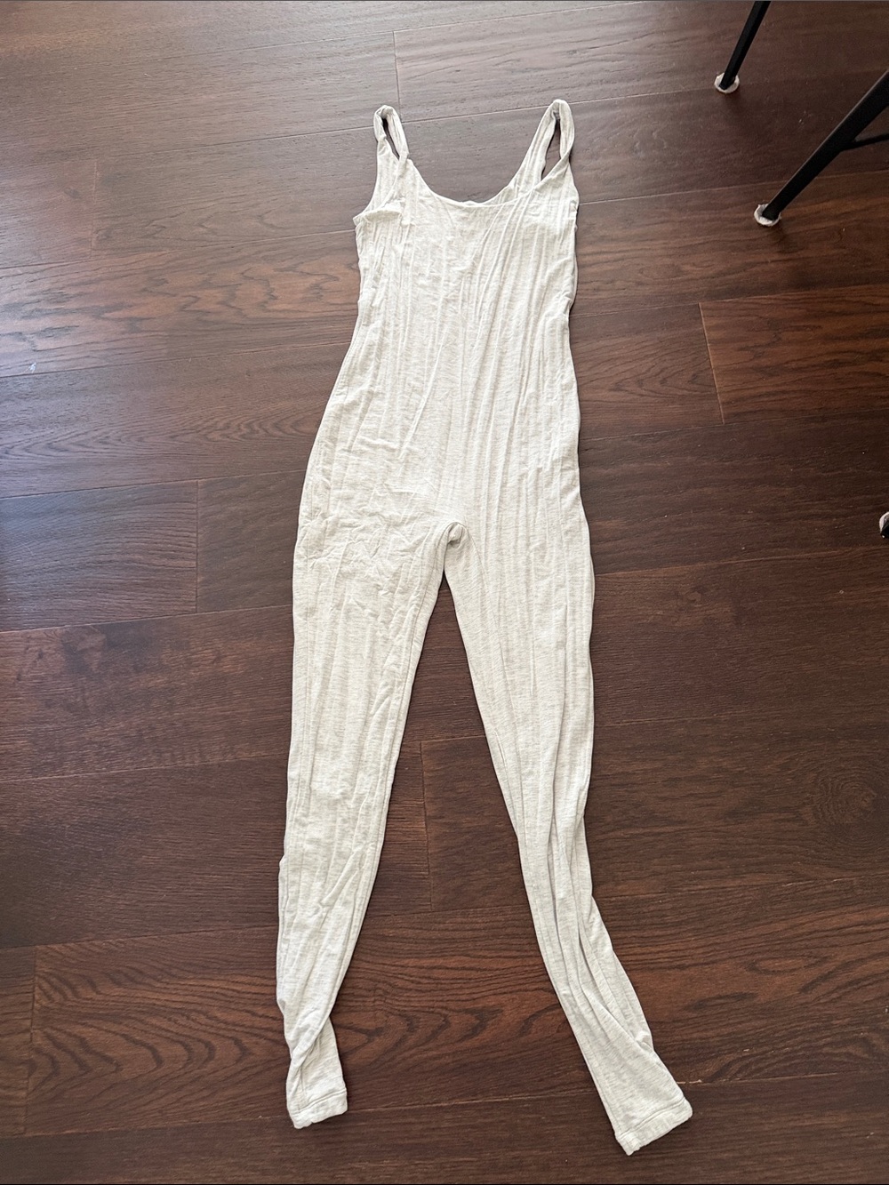 Ribbed Cream Tank Jumpsuit
